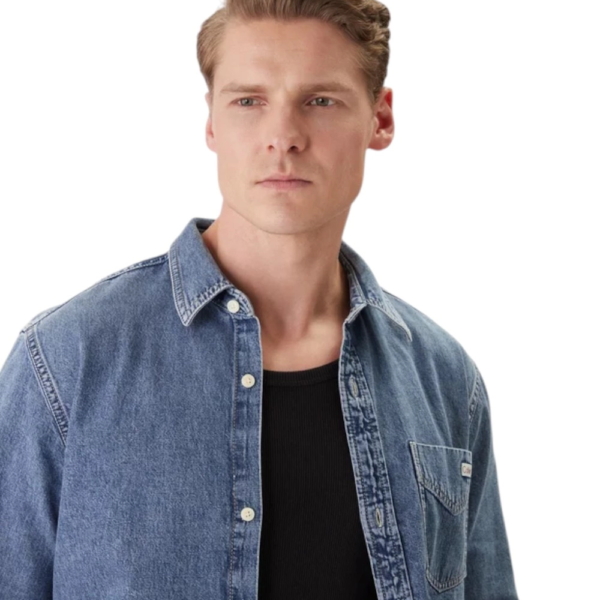 Calvin Klein - Ανδρικό Πουκάμισο Jean Vintage Indigo LV04RE708G-WHZ Μπλε LV04RE708G-WHZ