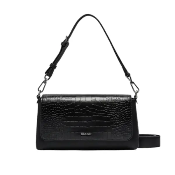 Calvin Klein - Γυναικεία Τσάντα Ck Must Shoulder Bag Croco K60K612111-BEH Μαύρο