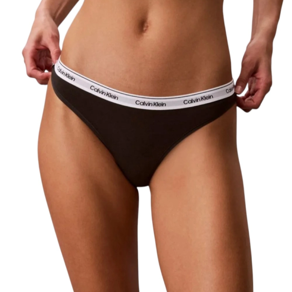 Calvin Klein - Γυναικείο String 3 Pack Icon Logo LV00QD5209-3RN Μαύρο/Λευκό/Animal Mirror LV00QD5209-3RN