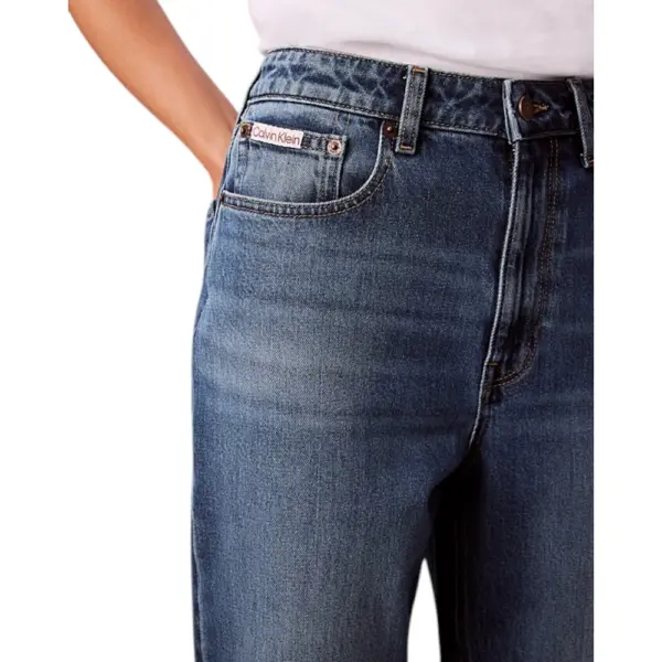 Calvin Klein - Γυναικείο Παντελόνι Jean High Rise Tapered LV047E907G-MZK Μπλε LV047E907G-MZK