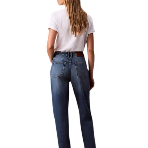 Calvin Klein - Γυναικείο Παντελόνι Jean High Rise Tapered LV047E907G-MZK Μπλε LV047E907G-MZK