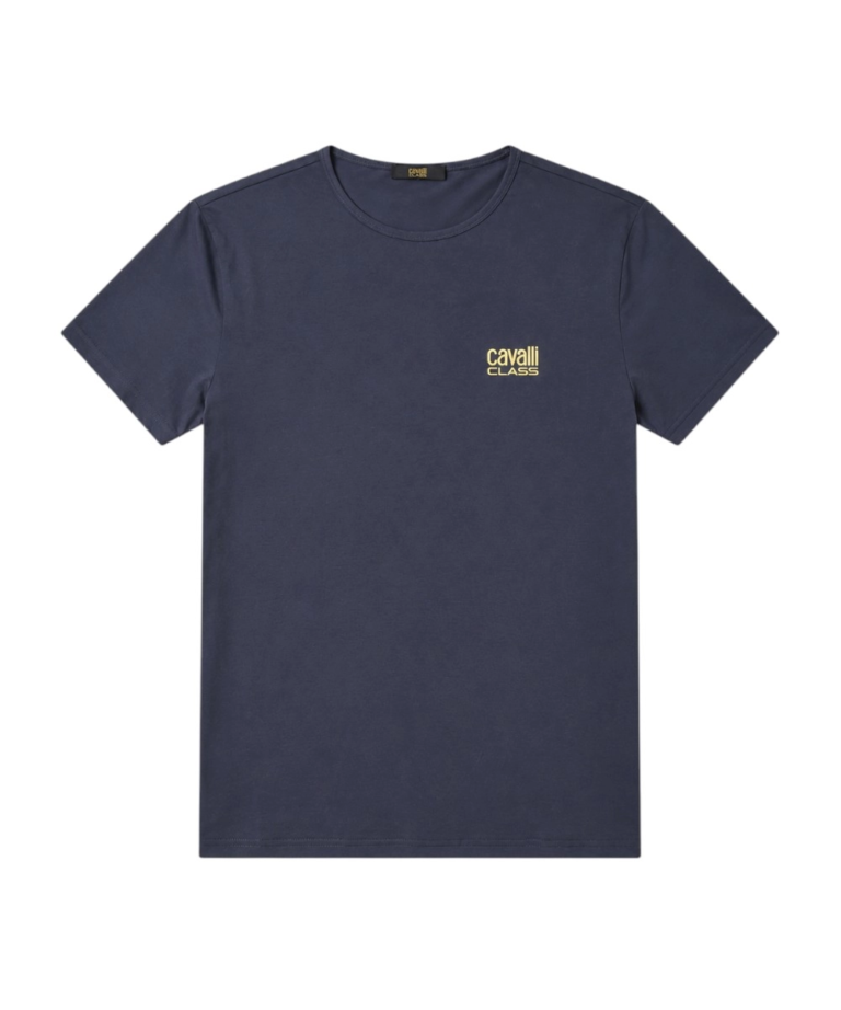 Cavalli Class - Ανδρική Μπλούζα T-Shirt Κοντομάνικη Regular Fit QXO03DJD003-04926 Μπλε