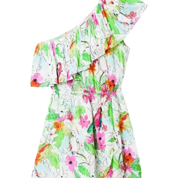 Desigual - Γυναικείο Φόρεμα Mini Monaco 23SWVW83-1000 Λευκό