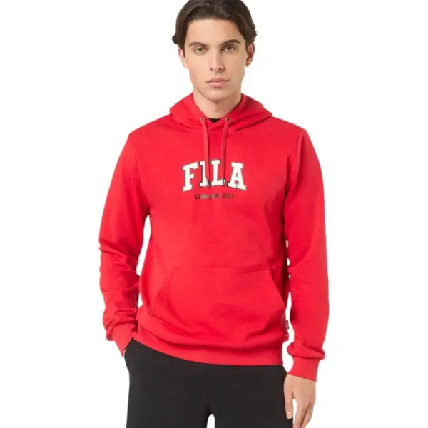 Fila - Ανδρική Μπλούζα Φούτερ Με Κουκούλα Rifredi FAM1218-30002 Κόκκινο
