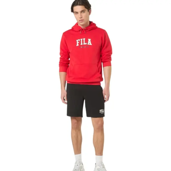 Fila - Ανδρική Μπλούζα Φούτερ Με Κουκούλα Rifredi FAM1218-30002 Κόκκινο FAM1218-30002
