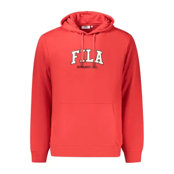 Fila - Ανδρική Μπλούζα Φούτερ Με Κουκούλα Rifredi FAM1218-30002 Κόκκινο FAM1218-30002