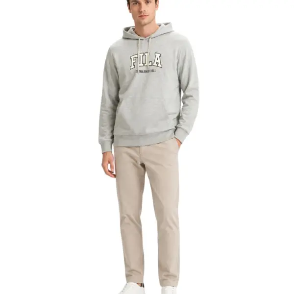 Fila - Ανδρική Μπλούζα Φούτερ Με Κουκούλα Rifredi FAM1218-80000 Γκρι FAM1218-80000
