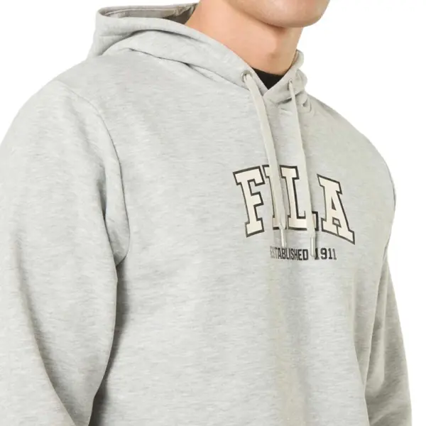 Fila - Ανδρική Μπλούζα Φούτερ Με Κουκούλα Rifredi FAM1218-80000 Γκρι FAM1218-80000