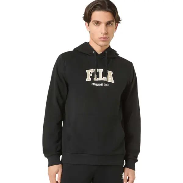 Fila - Ανδρική Μπλούζα Φούτερ Με Κουκούλα Rifredi FAM1218-80010 Μαύρο FAM1218-80010