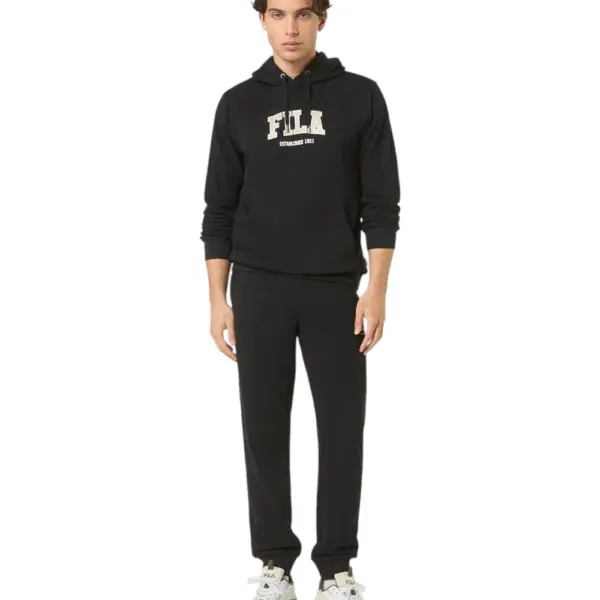 Fila - Ανδρική Μπλούζα Φούτερ Με Κουκούλα Rifredi FAM1218-80010 Μαύρο FAM1218-80010