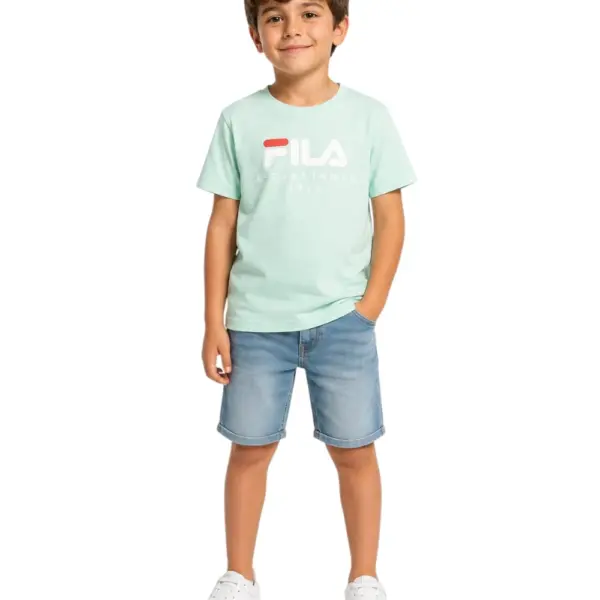 Fila - Παιδικό T-shirt Benna Logo FAK0432-60106 Πράσινο Ανοιχτό
