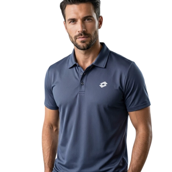 Lotto - Ανδρικό Κοντομάνικο Polo Athletic Regular Fit Dry-Tech 468840-NAVY Μπλε Ναυτικό