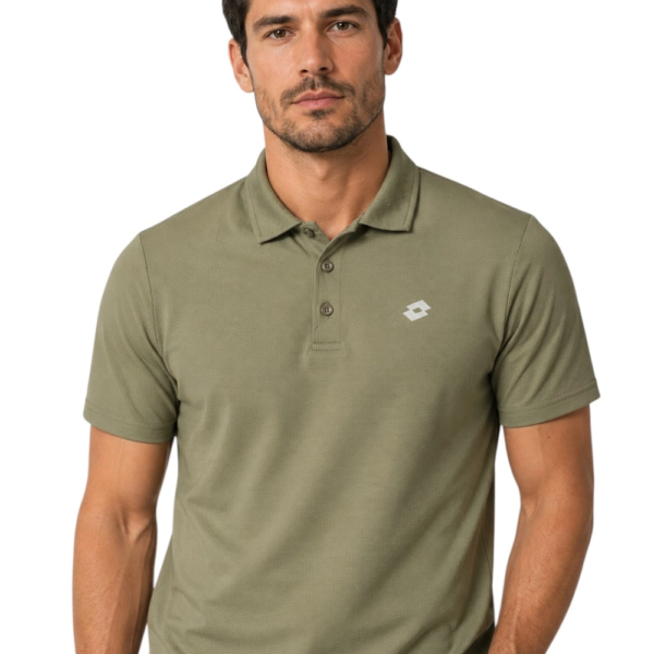 Lotto - Ανδρικό Κοντομάνικο Polo Athletic Regular Fit Dry-Tech 468840-SNIPER Χακί