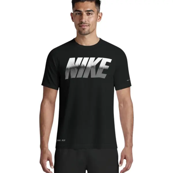 Nike - Ανδρική Αντηλιακή Μπλούζα Short Sleeve Hydroguard NESSG580-001 Μαύρο