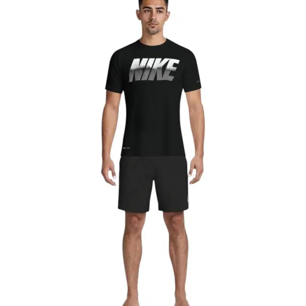Nike - Ανδρική Αντηλιακή Μπλούζα Short Sleeve Hydroguard NESSG580-001 Μαύρο NESSG580-001