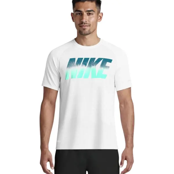 Nike - Ανδρική Αντηλιακή Μπλούζα Short Sleeve Hydroguard NESSG580-100 Λευκό