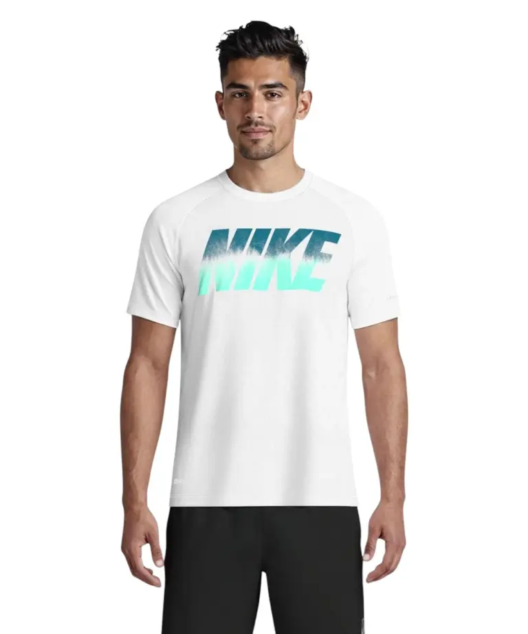 Nike - Ανδρική Αντηλιακή Μπλούζα Short Sleeve Hydroguard NESSG580-100 Λευκό