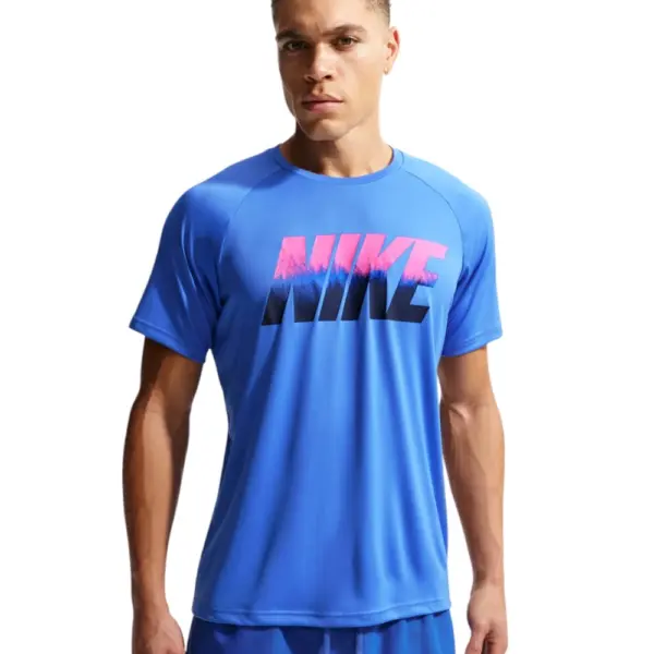 Nike - Ανδρική Αντηλιακή Μπλούζα Short Sleeve Hydroguard NESSG580-434 Μπλε