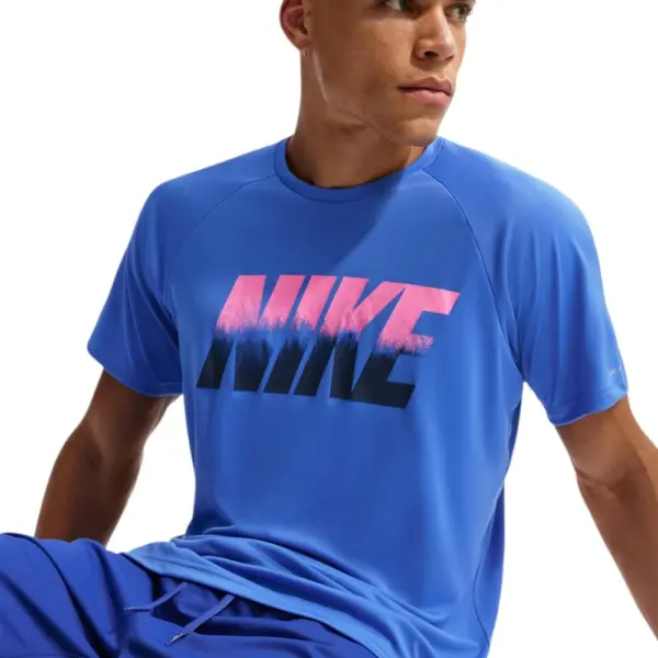 Nike - Ανδρική Αντηλιακή Μπλούζα Short Sleeve Hydroguard NESSG580-434 Μπλε NESSG580-434