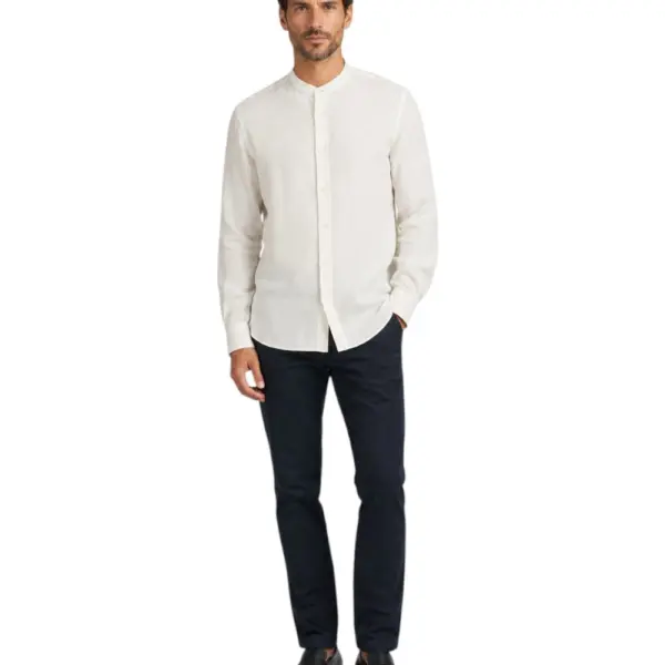 North Sails - Ανδρικό Μακρυμάνικο Πουκάμισο Mandarin Collar 664438-000-0101 Λευκό 664438-000-0101