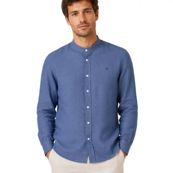 North Sails - Ανδρικό Μακρυμάνικο Πουκάμισο Mandarin Collar 664438-000-0787 Μπλε