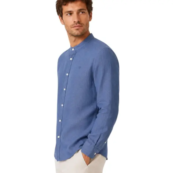 North Sails - Ανδρικό Μακρυμάνικο Πουκάμισο Mandarin Collar 664438-000-0787 Μπλε 664438-000-0787