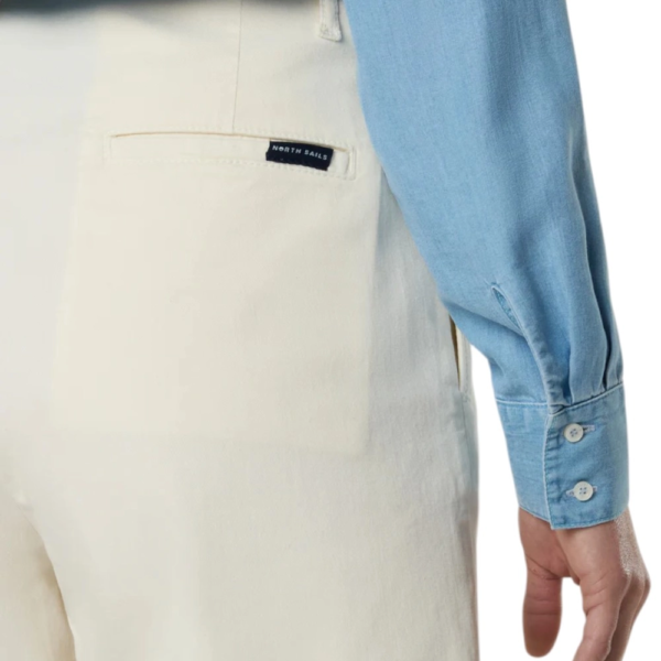 North Sails - Γυναικεία Βερμούδα High-waisted chino 074792-000-0105 Λευκό 074792-000-0105