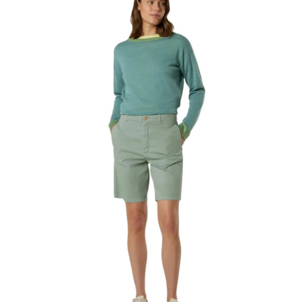 North Sails - Γυναικεία Βερμούδα High-waisted chino 074792-000-0428 Πράσινο Ανοιχτό 074792-000-0428
