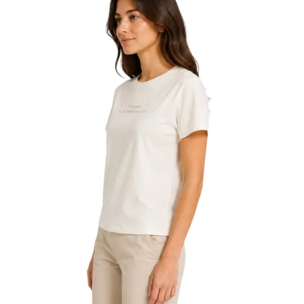North Sails - Γυναικεία Κοντομάνικη Μπλούζα slogan Print 093567-000-0105 Λευκό 093567-000-0105