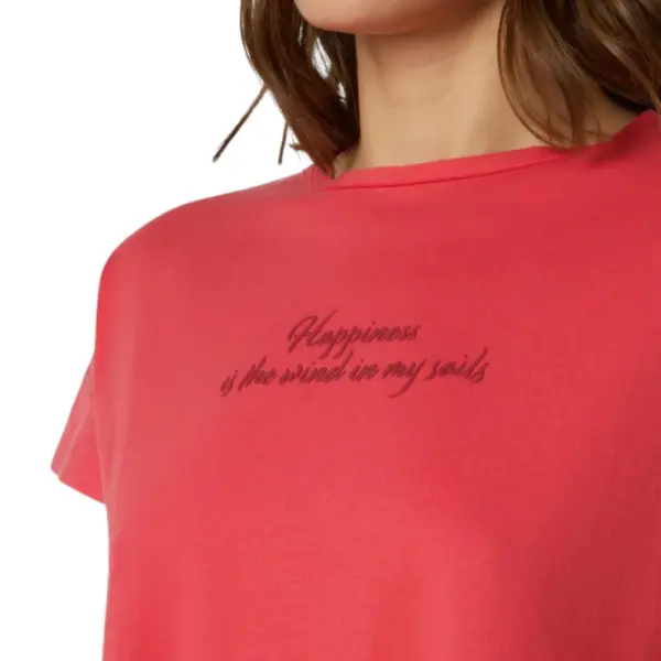 North Sails - Γυναικεία Κοντομάνικη Μπλούζα slogan Print 093567-000-0231 Κόκκινο 093567-000-0231