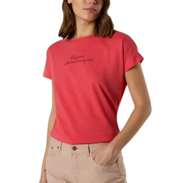 North Sails - Γυναικεία Κοντομάνικη Μπλούζα slogan Print 093567-000-0231 Κόκκινο 093567-000-0231