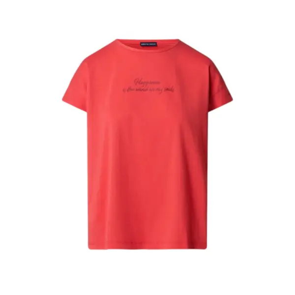 North Sails - Γυναικεία Κοντομάνικη Μπλούζα slogan Print 093567-000-0231 Κόκκινο 093567-000-0231