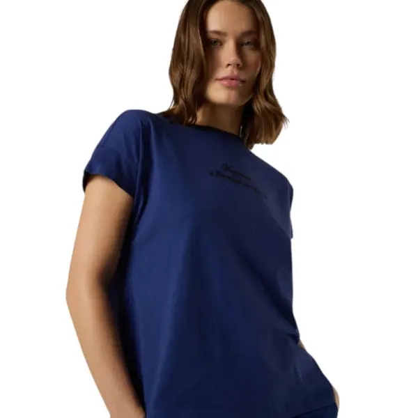 North Sails - Γυναικεία Κοντομάνικη Μπλούζα slogan Print 093567-000-0805 Μπλε Σκούρο 093567-000-0805