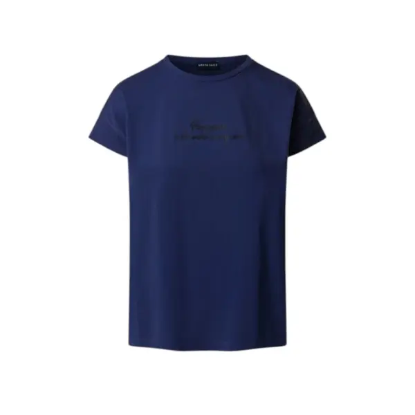 North Sails - Γυναικεία Κοντομάνικη Μπλούζα slogan Print 093567-000-0805 Μπλε Σκούρο 093567-000-0805
