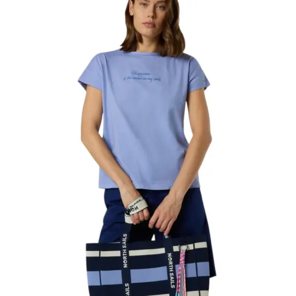 North Sails - Γυναικεία Κοντομάνικη Μπλούζα slogan Print 093567-000-0855 Μωβ 093567-000-0855