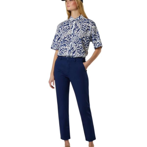 North Sails - Γυναικείο Παντελόνι Stretch Gabardine Chino 074791-000-0805 Μπλε 074791-000-0805