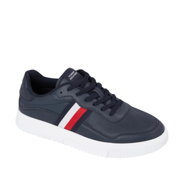 Tommy Hilfiger - Ανδρικά Sneakers Supercup Leather Stripes FM0FM04824-DW5 Μπλε Ναυτικό FM0FM04824-DW5