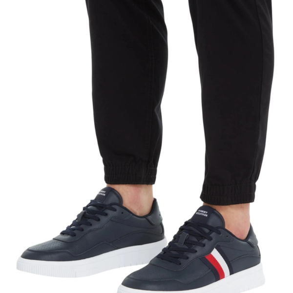Tommy Hilfiger - Ανδρικά Sneakers Supercup Leather Stripes FM0FM04824-DW5 Μπλε Ναυτικό FM0FM04824-DW5