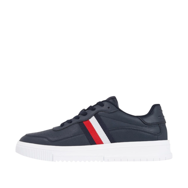 Tommy Hilfiger - Ανδρικά Sneakers Supercup Leather Stripes FM0FM04824-DW5 Μπλε Ναυτικό FM0FM04824-DW5