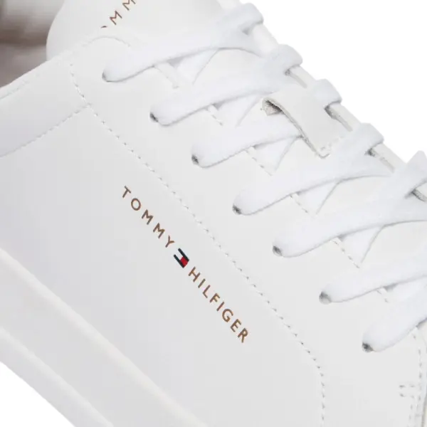 Tommy Hilfiger - Ανδρικά Sneakers Th Court Lth Detail Ess FM0FM05367-02R Λευκό/Καφέ FM0FM05367-02R