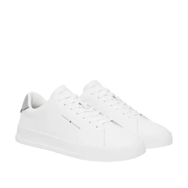 Tommy Hilfiger - Ανδρικά Sneakers Th Court Lth Detail Ess FM0FM05367-02U Λευκό/Γκρι FM0FM05367-02U