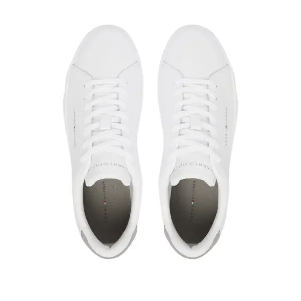 Tommy Hilfiger - Ανδρικά Sneakers Th Court Lth Detail Ess FM0FM05367-02U Λευκό/Γκρι FM0FM05367-02U