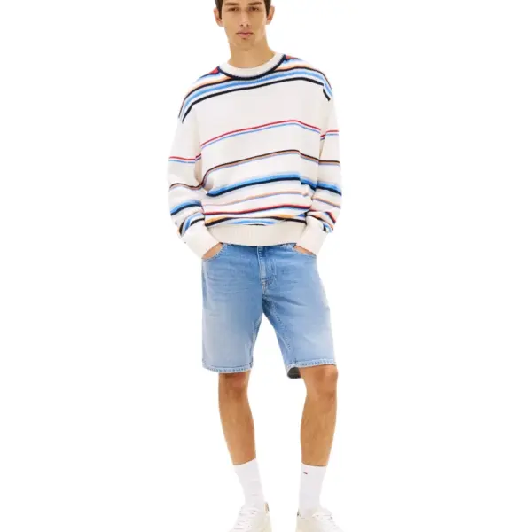 Tommy Hilfiger - Ανδρική Βερμούδα Σορτς Scanton Whiskered Denim Slim Fit DM0DM22981-1A5 Μπλε DM0DM22981-1A5