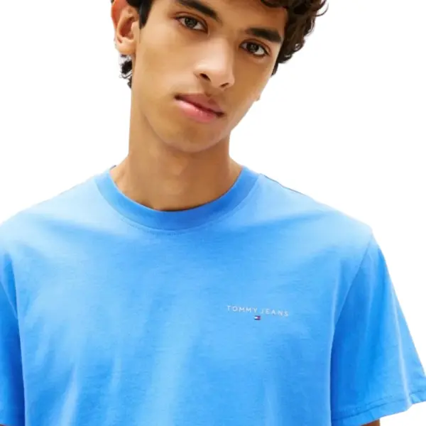 Tommy Hilfiger - Ανδρικό T-shirt Linear Chest Slim Fit DM0DM21780-C38 Γαλάζιο DM0DM21780-C38