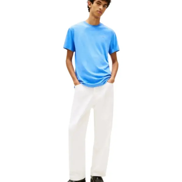 Tommy Hilfiger - Ανδρικό T-shirt Linear Chest Slim Fit DM0DM21780-C38 Γαλάζιο DM0DM21780-C38