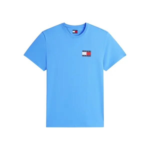Tommy Hilfiger - Ανδρικό T-shirt Th Essential Flag Tee Regular Fit DM0DM20740-C38 Γαλάζιο DM0DM20740-C38