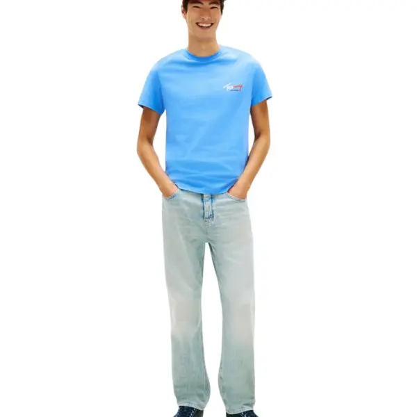 Tommy Hilfiger - Ανδρικό T-shirt Tjw Sign Slim Fit DM0DM22538-C38 Γαλάζιο DM0DM22538-C38