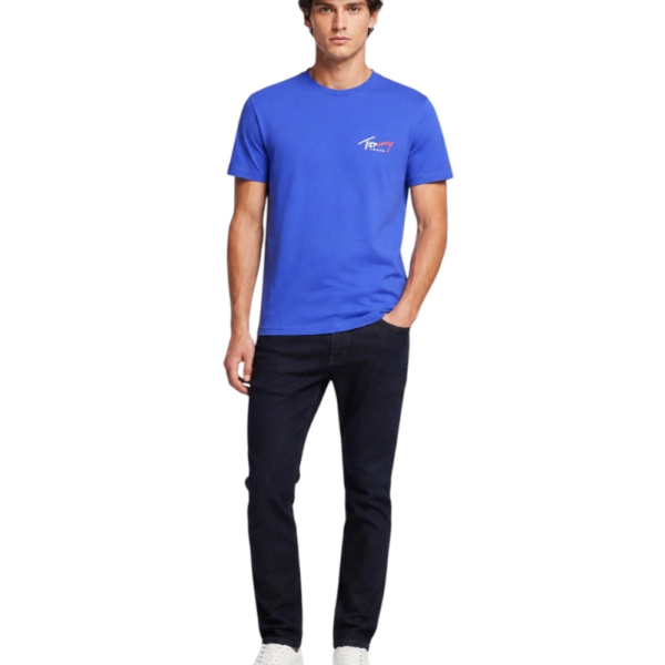 Tommy Hilfiger - Ανδρικό T-shirt Tjw Sign Slim Fit DM0DM22538-C63 Μπλε DM0DM22538-C63