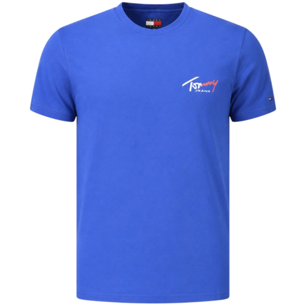 Tommy Hilfiger - Ανδρικό T-shirt Tjw Sign Slim Fit DM0DM22538-C63 Μπλε DM0DM22538-C63