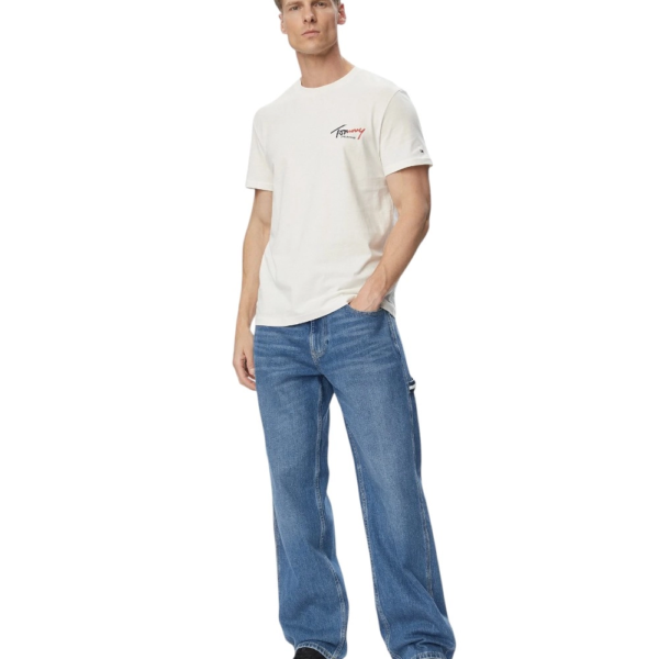 Tommy Hilfiger - Ανδρικό T-shirt Tjw Sign Slim Fit DM0DM22538-YBH Εκρού DM0DM22538-YBH